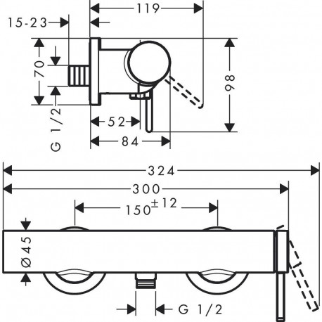 Dušisegisti Hansgrohe Finoris 76620700, valge matt