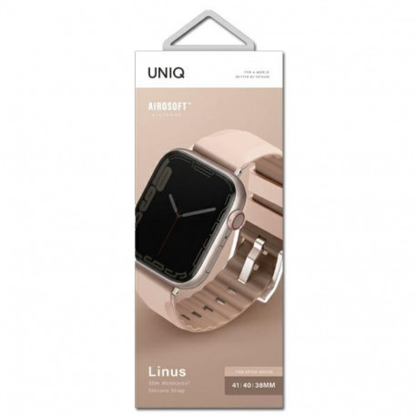 UNIQ Linus Strap Apple Watch Series 1-8/SE/SE2 38/40/41mm Airosoft Silicone blush pink