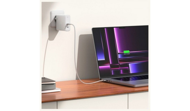 Mains laadija Spigen GAN-1402 140W 2x USB-C ArcStation Pro valge ACH06033