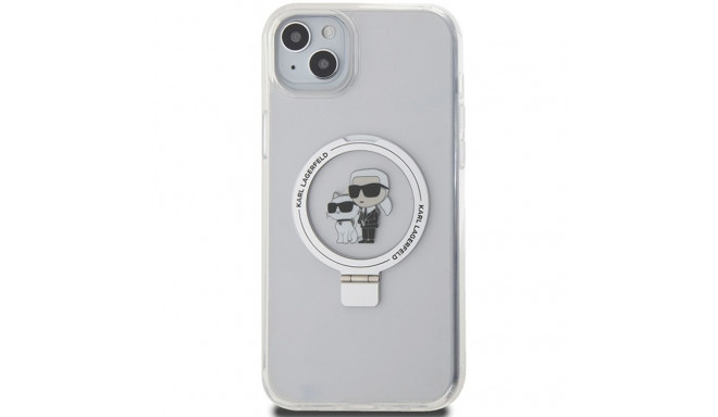 Karl Lagerfeld KLHMP15MHMRSKCH iPhone 15 Plus / 14 Plus 6.7" valge kõvakaaneline ümbris sõrmuserõnga