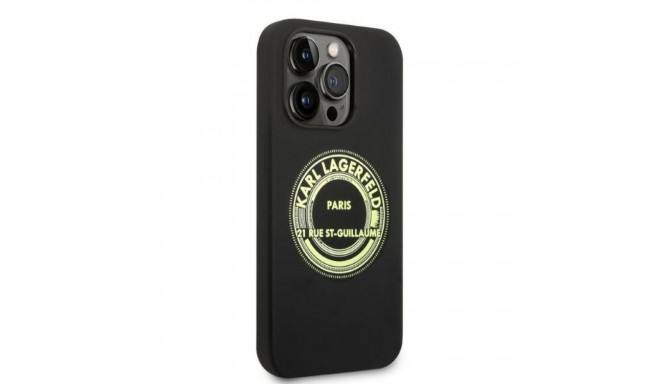 Karl Lagerfeld pehme silikoonümbris must, Apple iPhone 14 Pro jaoks, KLHCP14LSRSGRCK