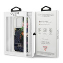 Guess GUHCP13XLFLSB iPhone 13 Pro Max 6.7" sinine/sinine kõvakate Lilledega Vedelik Sädelusega