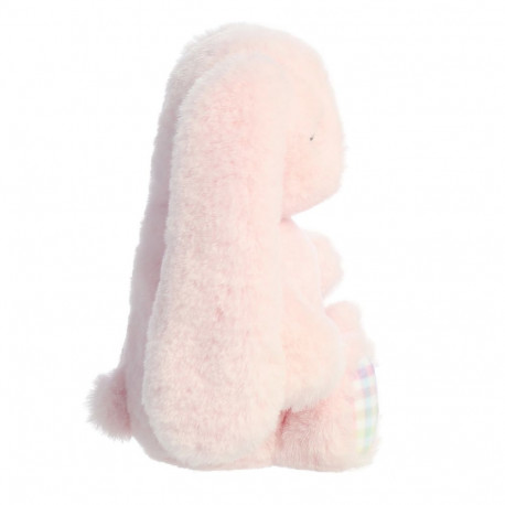 AURORA Rainbow Gingham Bunnies Plush Pink Bunny, 18 cm