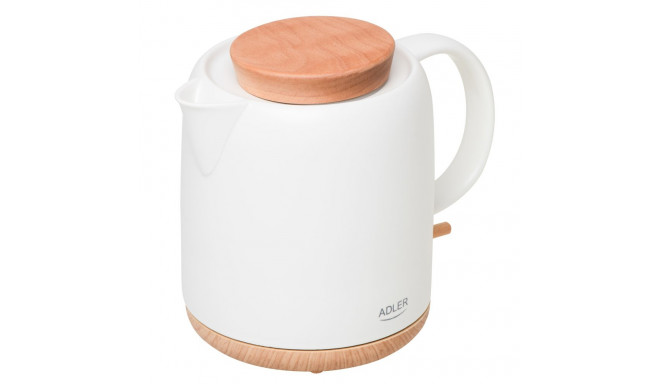 Adler elektriline veekeetja AD 1304 elektriline 1200 W 1 l keraamiline 360° pöörlev alus valge