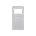 Kingston DataTraveler Micro - 64 GB - USB Type-A - 3.2 Gen 1 (3.1 Gen 1) - 200 MB/s - Capless - Silv