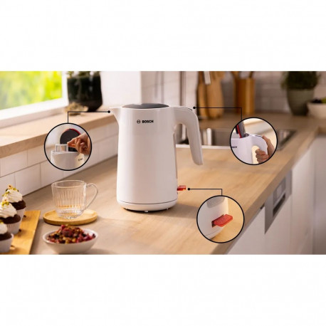 Bosch TWK2M161 MyMoment elektriline veekeetja 2400 W 1,7 L plastmass 360° pöörlev alus valge
