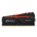 Kingston Fury Beast RGB mälu, DDR4, 16 GB, 3200MHz, CL16 (KF432C16BB2AK2/16)