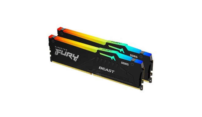 Kingston Fury Beast RGB memory, DDR5, 64 GB, 5600MHz, CL40 (KF556C40BBAK2-64)