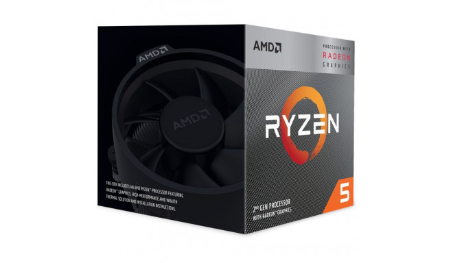 AMD AM4 Ryzen 5 4-tuumaline Box 3400G 3.7GHz MAX Boost 4.2GHz 4MB 65W Radeon RX Vega 11 koos Wraith 