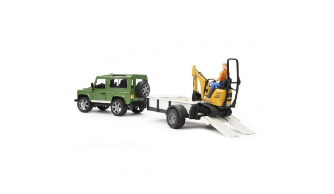 Bruder Professional Series Land Rover Defender with Trailer - CAT and Man (02593)