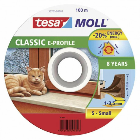 Rubber sealing tape TESA, brown, for gaps 1-3 mm, 0.009 x 1 m