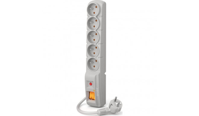 Acar F5 surge protection power strip, 5 sockets, 5 m, gray (W0108)