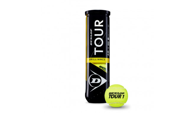 Tennis balls DUNLOP TOUR BRILLIANCE UpperMid 4-tube ITF