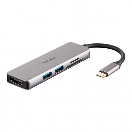 D-Link 5-ühes USB-C ja HDMI ning SD/microSD kaardilugejaga jaotur DUB-M530 USB Type-C