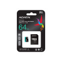 ADATA | Premier Pro UHS-I U3 V30S | 64 GB | MicroSDXC | Flash memory class 10 | Adapter