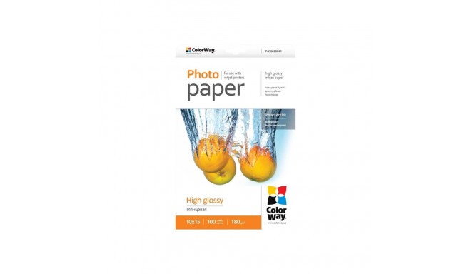 ColorWay fotopaber 10x15cm Glossy 180g/m² 100 lehte (PG1801004R)