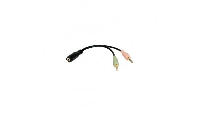Logilink audioadapter 3,5 stereo 4-pin emane 2 x 3,5 stereo isane | 4-pin 3,5 mm stereo pesa | 2 x 3