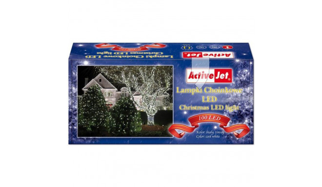 Activejet 100 LED Christmas tree lights, cold white