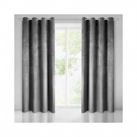 CURTAIN PIERRE GREY/RINGS 140X250 N