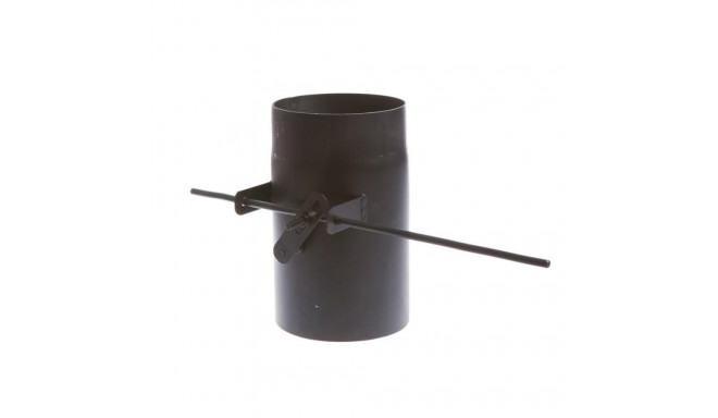 FLUE D160/2MM 0.25M BLACK WTH FLAP