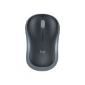 Logitech Wireless Mouse M185 - Ambidextrous - Optical - RF Wireless - 1000 DPI - Black - Grey