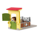 SCHLEICH FARM WORLD playset Pony Box with Iceland Pony Stallion