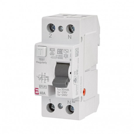 RELAY CURR LEAK 2P 40 A 30 MA EFI-P2