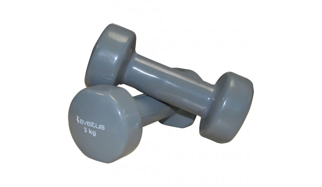 Dumbbells vinyl SVELTUS Epoxy 1183 2x3 kg Grey