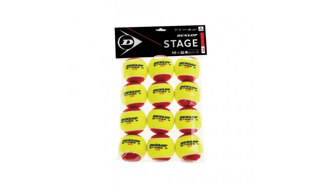 Tennis balls DUNLOP STAGE 3 RED 12-polybag ITF