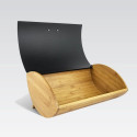 Bread Box - Maestro MR-1775 Black with Bamboo Handle