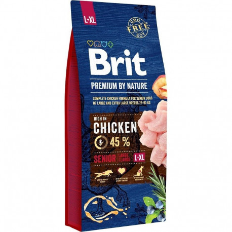 Dry Food for Senior Dogs - Brit Premium - Large / Extra Large, Chicken - 15 kg
