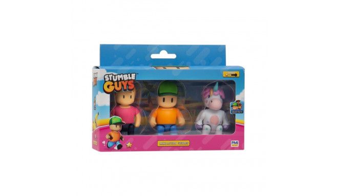 Mini Figures Set - Stumble Guys 3 Characters Glow in the Dark, Multicolor