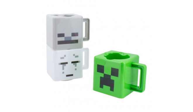 Stacking Mugs - Minecraft Creeper Skeleton Ghast Set Plastic