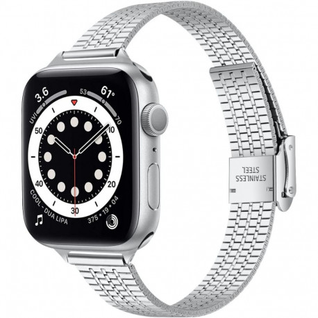 Kellarihm Trendybay Apple Watch 38/40/41/42mm Slim, teras, hõbe