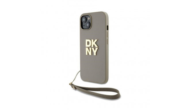 DKNY Wrist Strap Stock Logo - Etui iPhone 15 / 14 / 13 (beżowy)