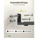 Universal Soundbar Wall Mount, black secure, discreet mount with padded feet for all common soundbar