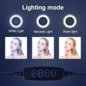 iLike S14 LED 30W Selfie 36cm Ring Light Lamp + Tripod Stand 2.1m + Shelf & 3x phone / Mic Holder Bl