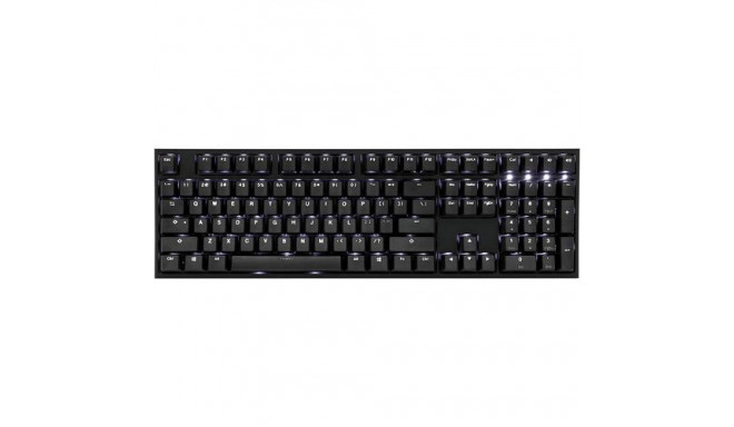 Ducky One 2 White LED keyboard Universal USB German Black, White