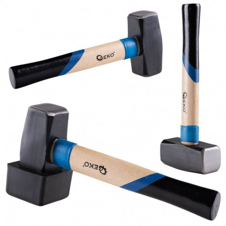 Geko Paving Hammer G72292, 2000g, Steel, Wood Handle, Rubber Cover, Ergonomic