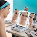 3-In-1 Folding LED Mirror with Make-up Organiser Panomir InnovaGoods