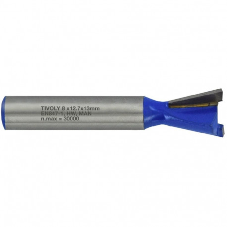 Dovetail cutter 14.3x13 mm, 14°, 8mm shank