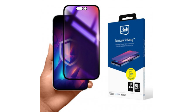 3mk Rainbow Privacy Tempered Glass for Apple iPhone 16