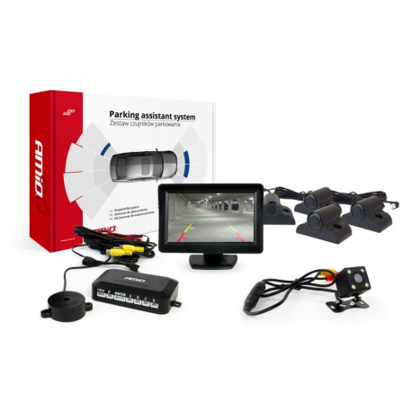 Parkimisandurite komplekt tft01 4,3" kaameraga hd-315-led 4 andurit mustad veok