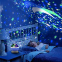 Elight L1 2in1 Rotējošs Zvaigžņu debesu projektors un Nakts lampa ar 4x AAA / USB vadu Melns