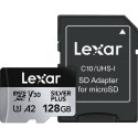 Lexar memory card microSDXC 128GB Professional SILVER PLUS UHS-I V30