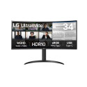 LCD Monitor|LG|34WR55QK-B|34"|Business/Curved/21 : 9|Panel VA|3440x1440|21:9|100Hz|5 ms|Height adjus