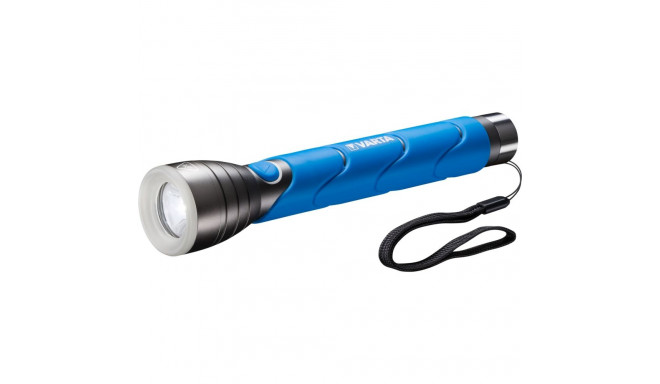 LED flashlight VARTA, 5W, 310 lm, 3xC batteries (included), distance up to 141 m, blue color