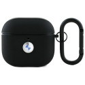 BMW BMA4SSLBK AirPods 4 kate must/must ehtne nahk hõbedase logoga