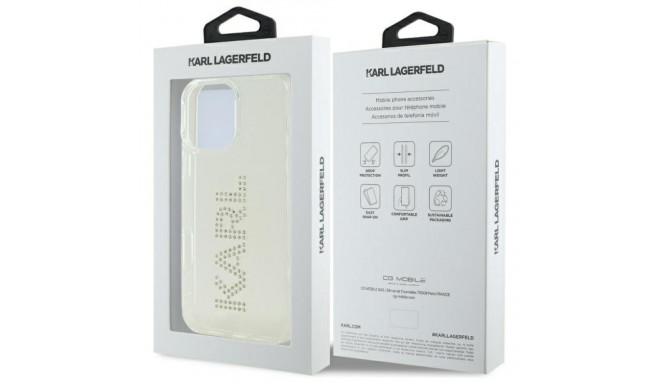 Karl Lagerfeld KLHCP16XHKLSTDCT iPhone 16 Pro Max 6.9" läbipaistev kõvakaaneline ümbris IML rhinesto