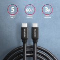 AXAGON Andmeside- ja laadimiskaabel | BUCM3-CM20AB | USB Type-C USB Type-C-ga